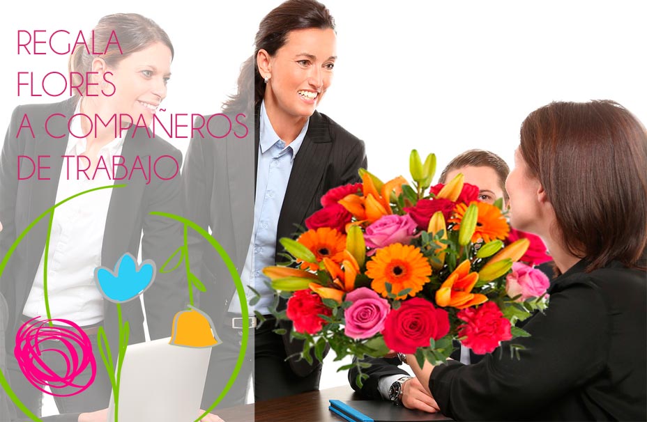 Regalar flores a compañeros de trabajo